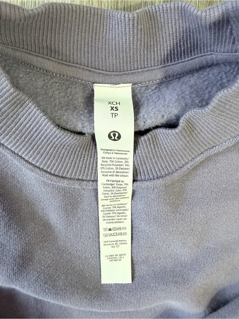 LULULEMON Steady State SuperLoft Crewneck Sweatshirt -Grape Mist